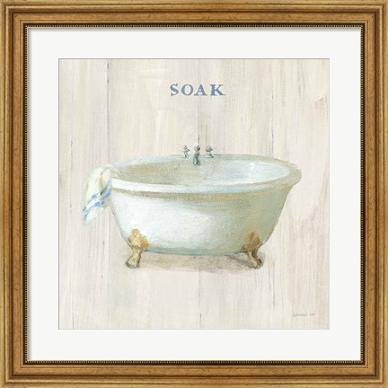 Framed Farmhouse Bathtub Soak Print