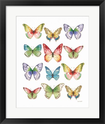 Framed Colorful Breeze Butterflies Print