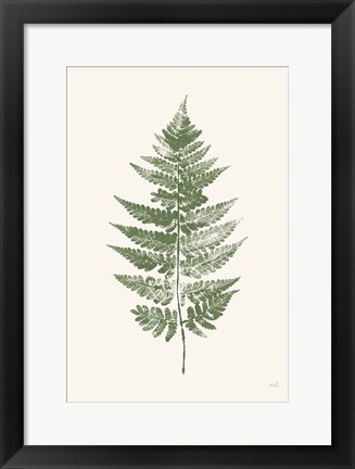 Framed Fern Print I White Crop Print