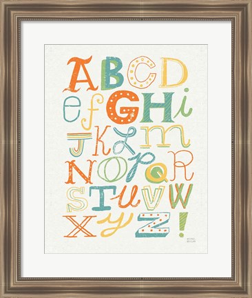 Framed Funky Letters Bright Print