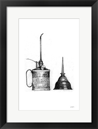 Framed Oil Cans Print