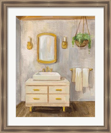 Framed Attic Bathroom I Crop Print