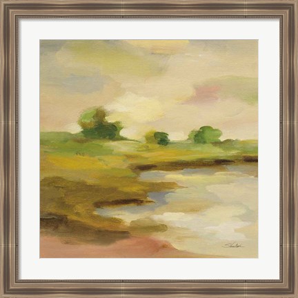 Framed Chartreuse Fields II Print