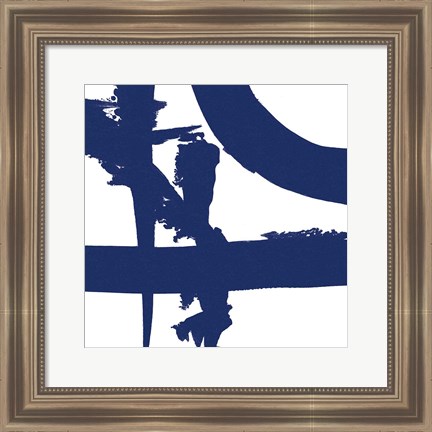 Framed Crossing Paths II Cobalt Print