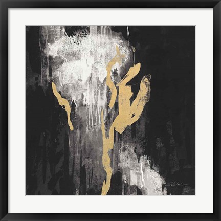 Framed Golden Rain II BW Print