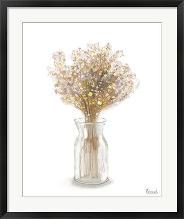 Framed Dried Flower Yellow II Print