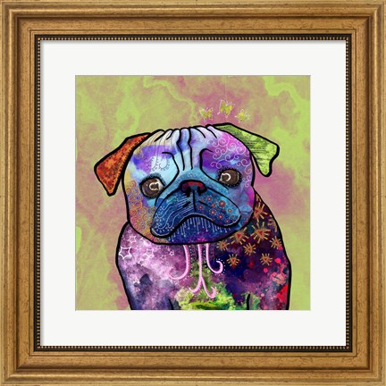 Framed Colorful Pets III Print