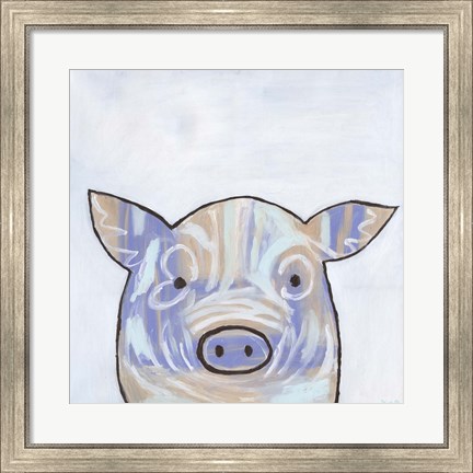 Framed Paint Splotch Pig Print