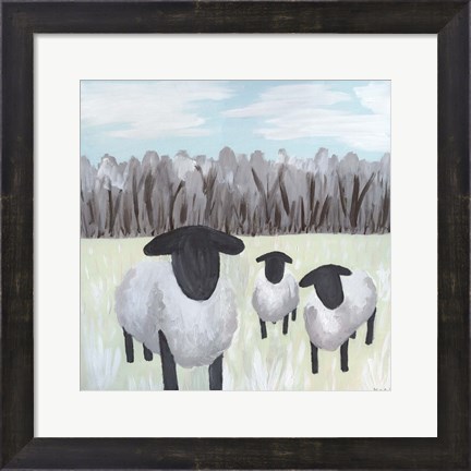 Framed Paint Splotch Sheep Print