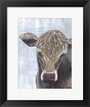 Framed Brown Cow Print