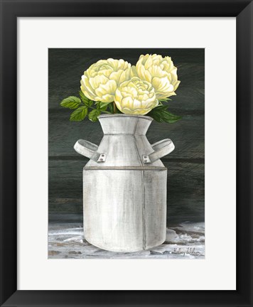 Framed Farmhouse Garden IV-Peonies in jug Print