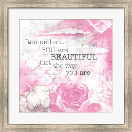 Framed Textured Sentiment Pink I Print