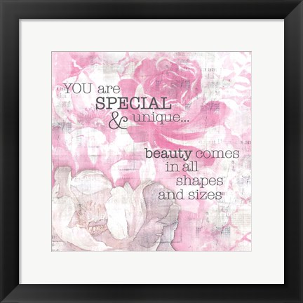 Framed Textured Sentiment Pink II Print