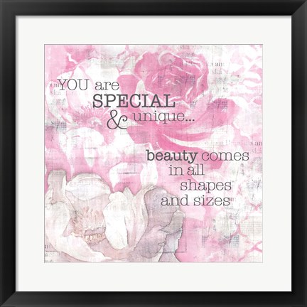 Framed Textured Sentiment Pink II Print