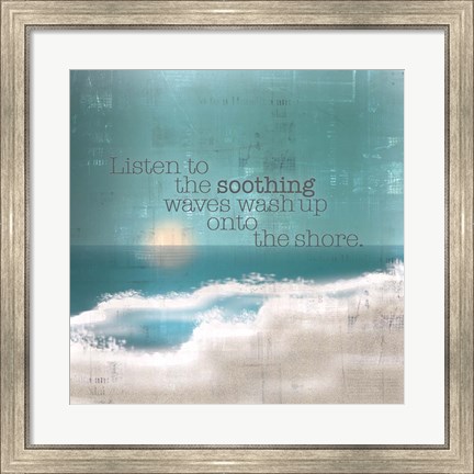 Framed Textured Sentiment Beach I Print