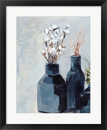 Framed Cotton Jar in navy Print