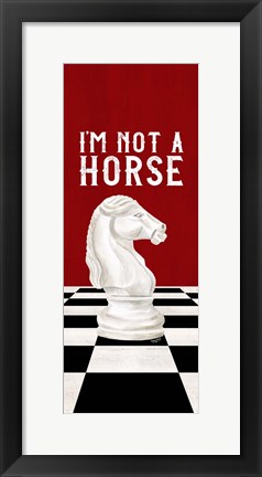 Framed Rather be Playing Chess Red Panel IV-Not a Horse Print