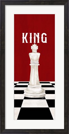 Framed Rather be Playing Chess Pieces Red Panel V-King Print