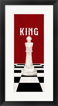 Framed Rather be Playing Chess Pieces Red Panel V-King Print