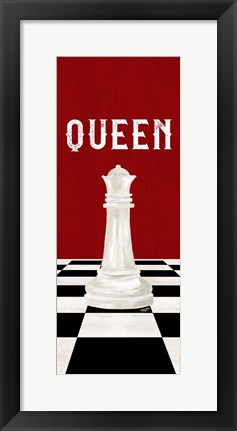 Framed Rather be Playing Chess Pieces Red Panel VI-Queen Print