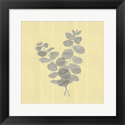 Framed Natural Inspiration Eucalyptus Gray &amp; Yellow I Print