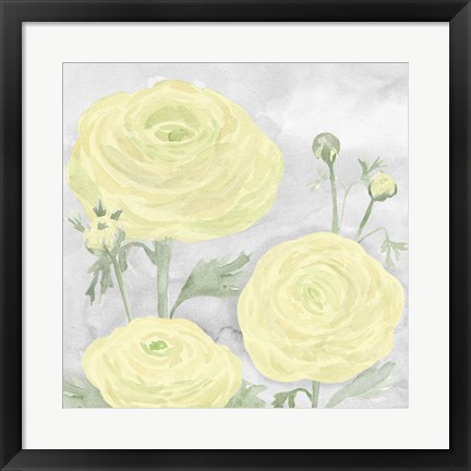 Framed Peaceful Repose Gray &amp; Yellow I Print