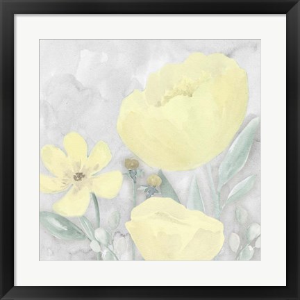 Framed Peaceful Repose Gray &amp; Yellow II Print