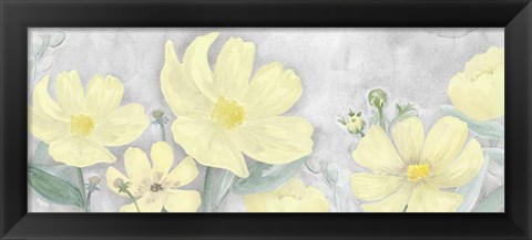 Framed Peaceful Repose Gray &amp; Yellow Panel I Print