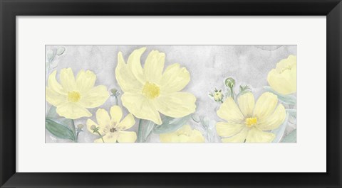 Framed Peaceful Repose Gray &amp; Yellow Panel I Print