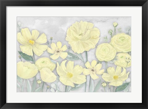 Framed Peaceful Repose Gray &amp; Yellow Landscape Print