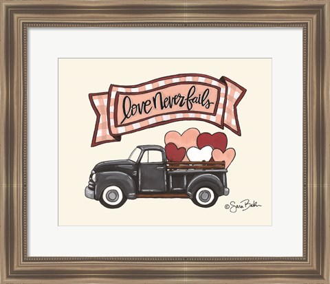 Framed Love Never Fails Truck Print