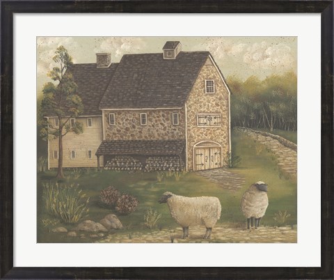 Framed Stone Barn Print