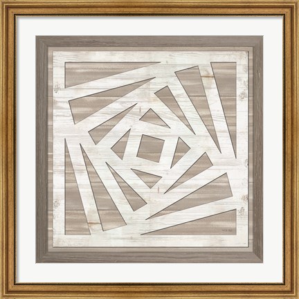 Framed Geo Greige Deco 3 Print