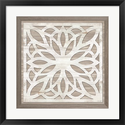 Framed Geo Greige Deco 6 Print