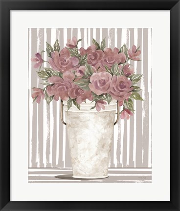 Framed Pink Posies I Print