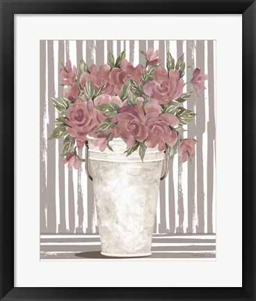 Framed Pink Posies II Print