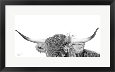 Framed Peek-a-boo Highland Print