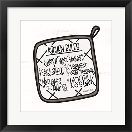 Framed Kitchen Rules Print