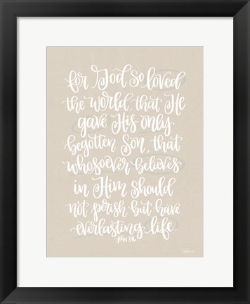 Framed John 3:16 Print