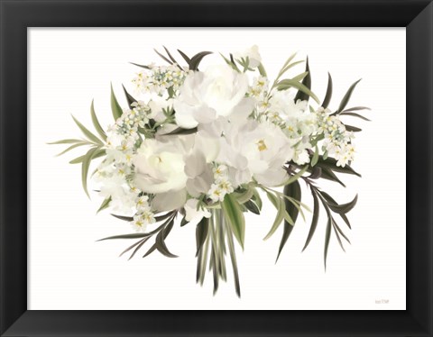 Framed White Boho Bouquet Print