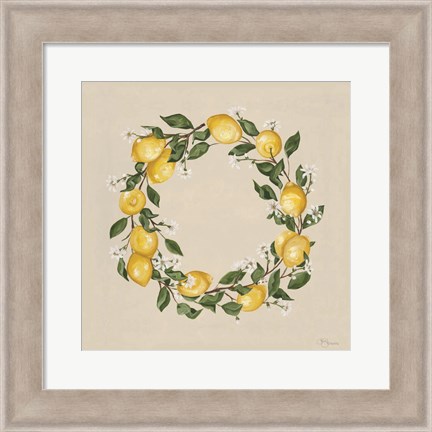 Framed Lemon Wreath Print