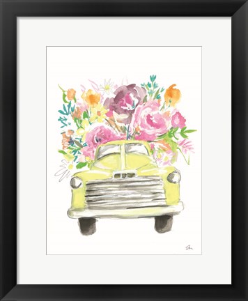 Framed Yellow Flower Truck Print