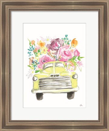 Framed Yellow Flower Truck Print