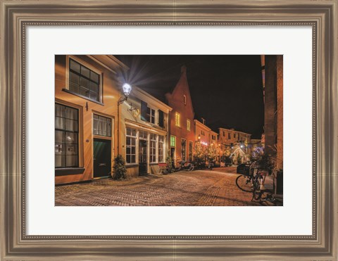 Framed Nighttime City Street 2 Print