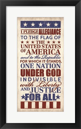 Framed Pledge of Allegiance Print