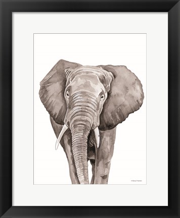 Framed Safari Elephant Peek-a-boo Print