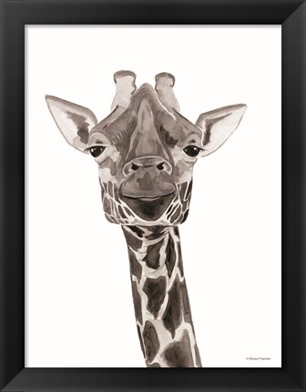 Framed Safari Giraffe Peek-a-boo Print