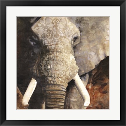 Framed Mandala Elephant Print