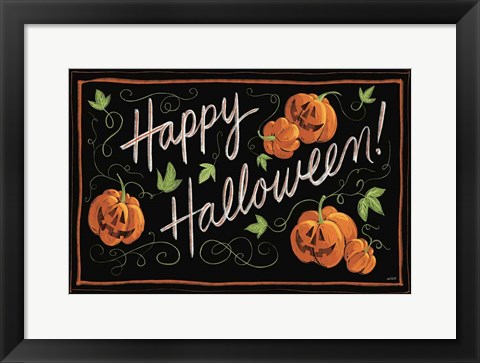 Framed Happy Halloween Jack O Lanterns Print