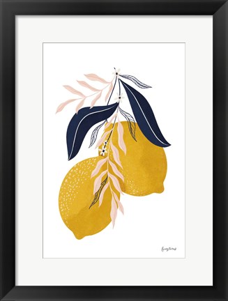 Framed Lemons II No Wedge Print